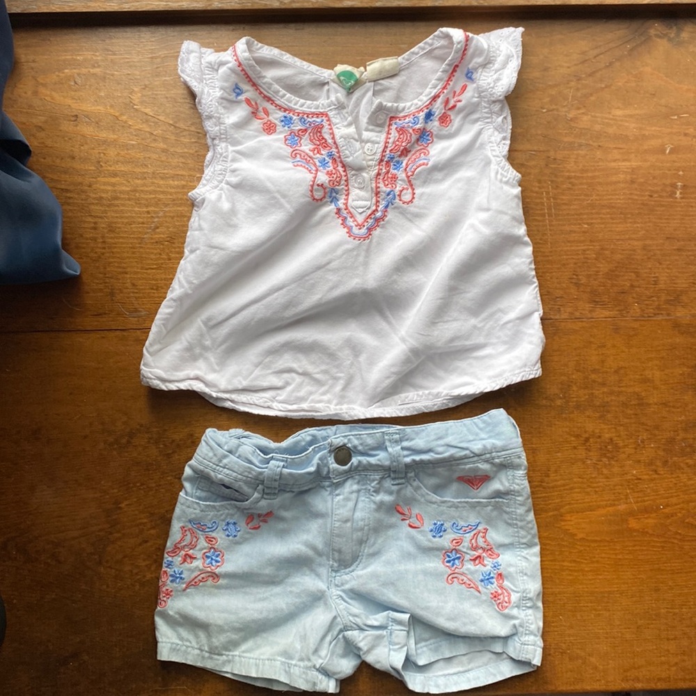 Roxy Girl size 2T top and short set